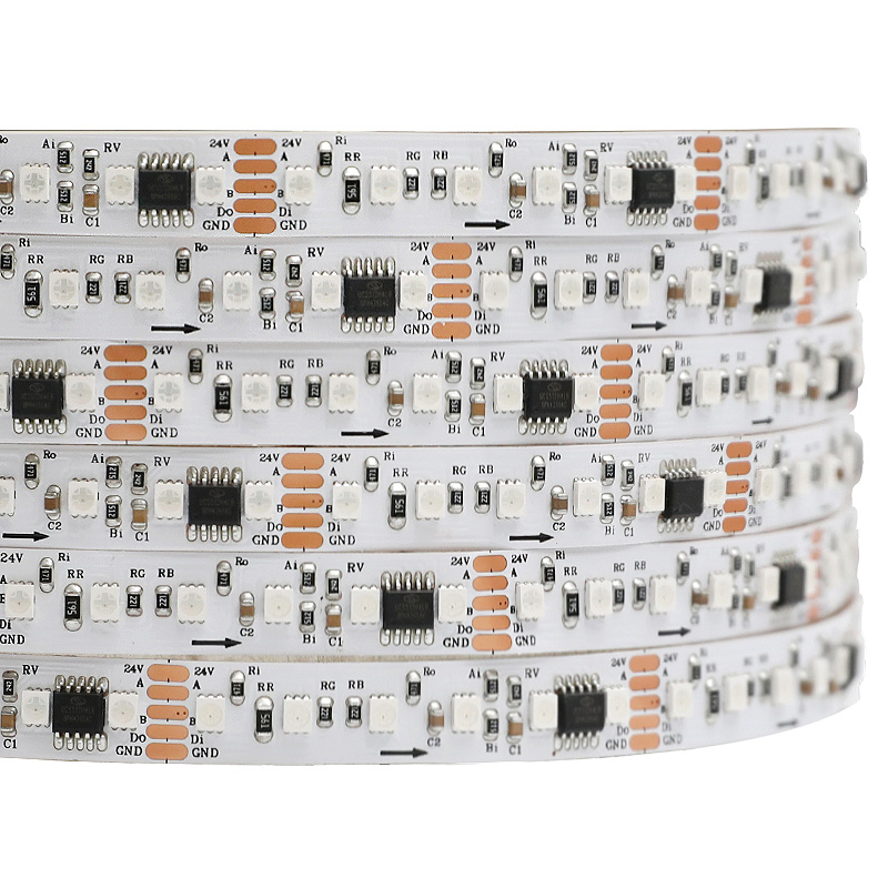 8mm Narrow Dense UCS512H6L RGB DMX Led Tape 96 2835 LED Per Meter